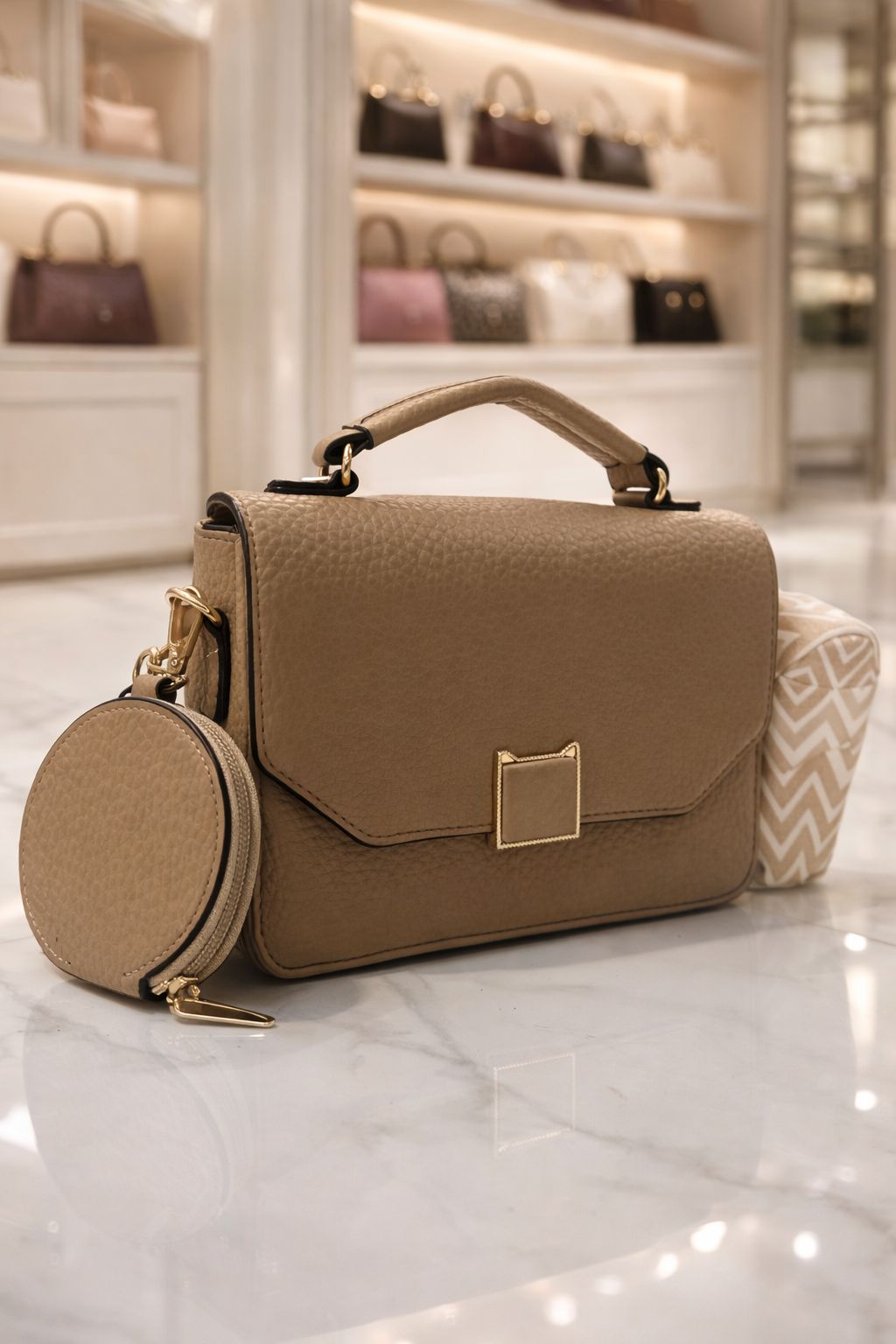 Tan Designer Hand Bag 1
