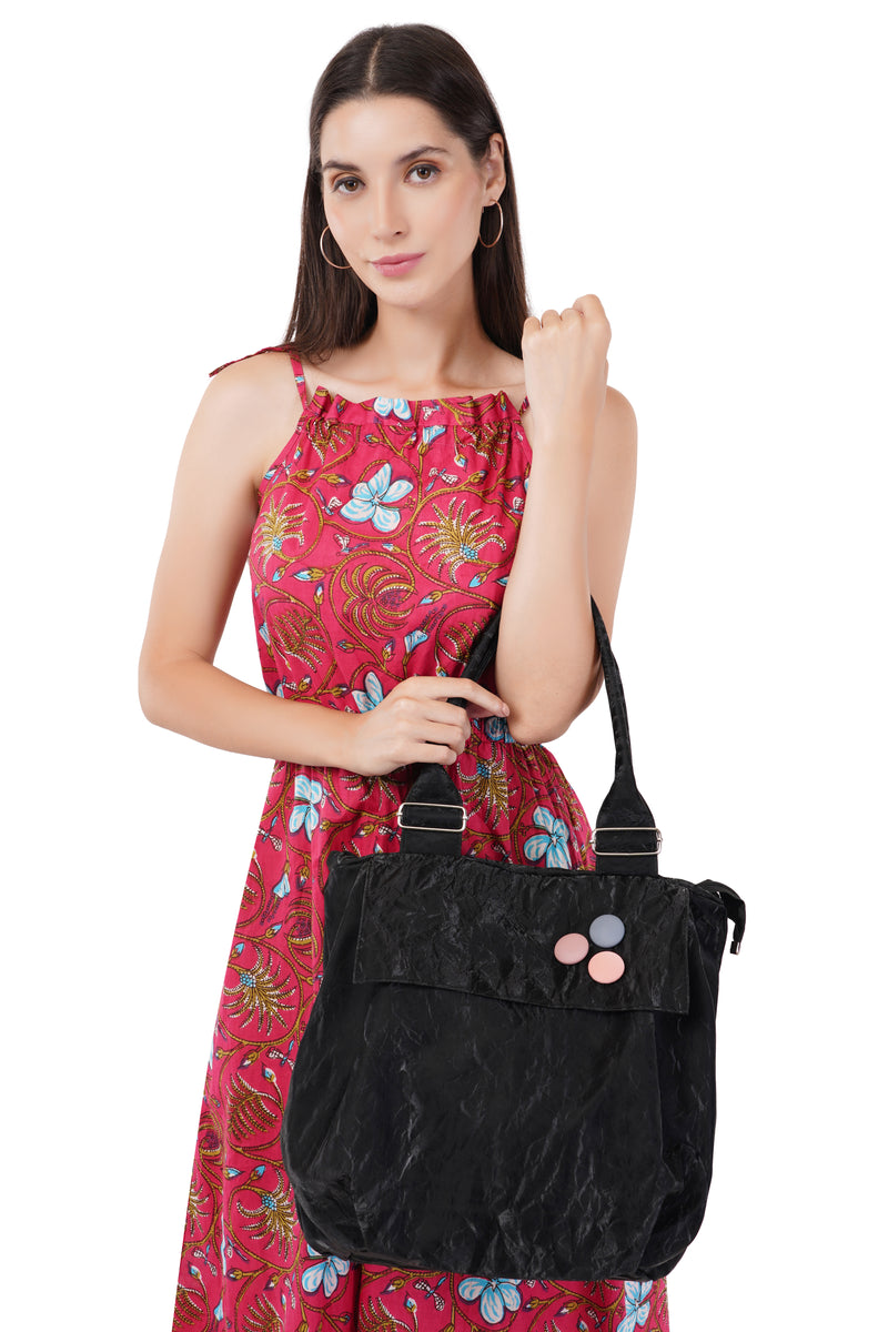 Black Luxury Velvet tote bag