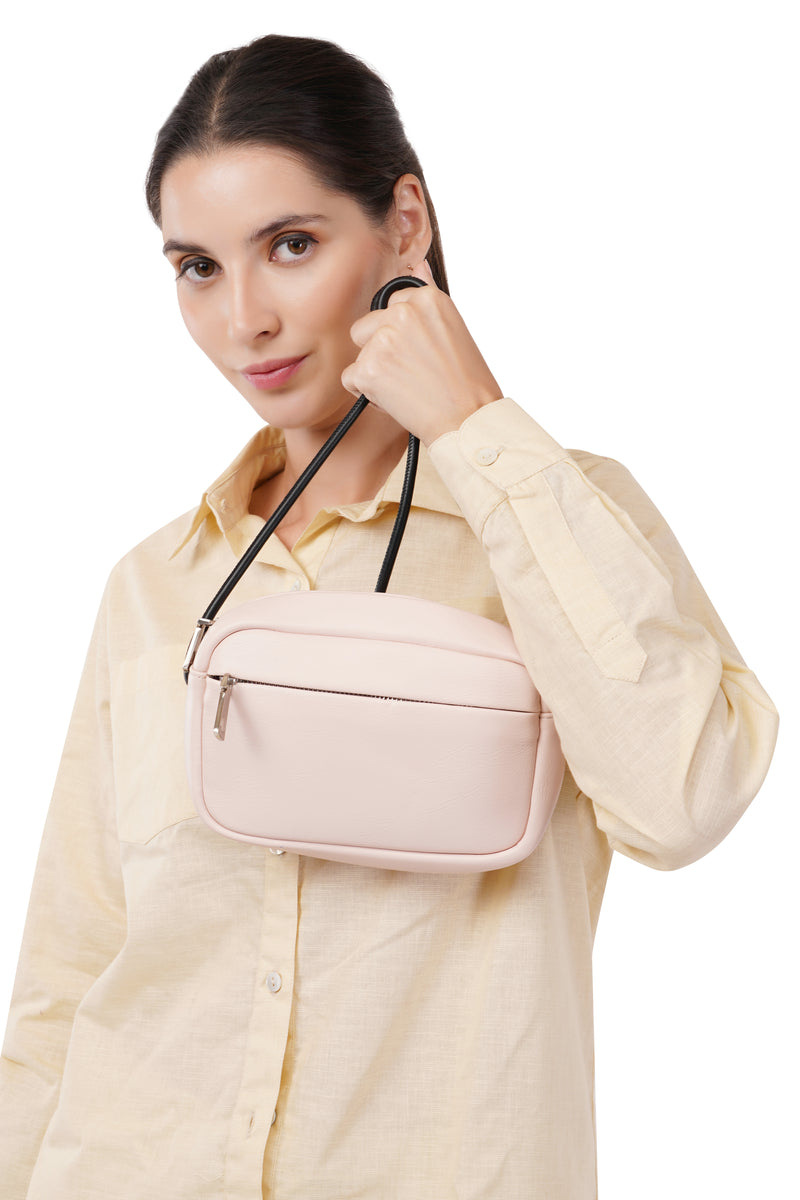 Pink Vegan Leather Sling bag
