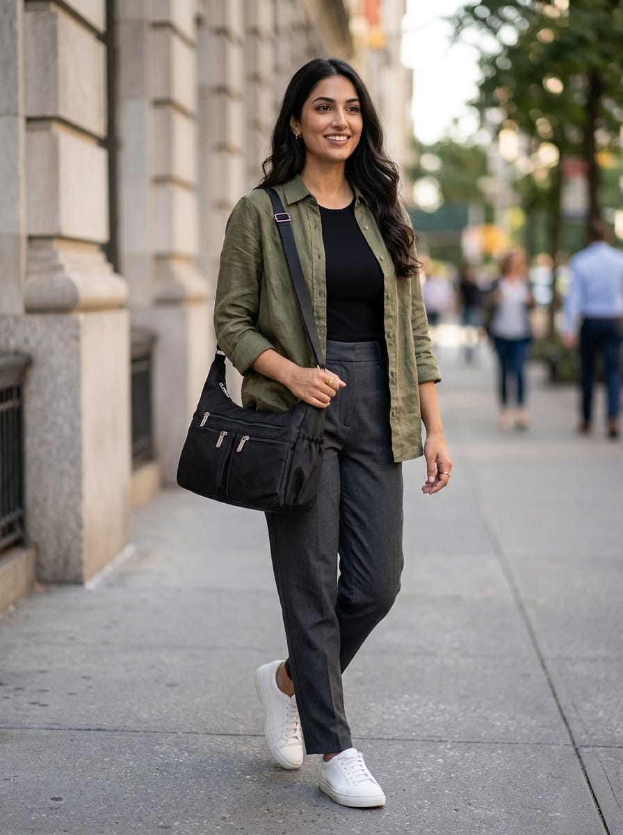 Black Nylon Cross body shoulder sling bag